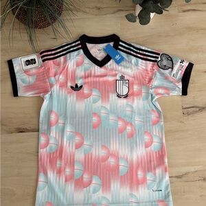 Adidas Belgium 2026 World Cup Soccer Jersey Retro Pink Away Football Shirt NWT